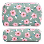 SOIDRAM Floral Cosmetic Bag - Large Capacity Makeup Pouch with Makeup Brushes Storage, Travel Toiletry Bag Organizer