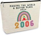 19th Birthday Gifts for Girls Makeup Bags, 2006 Happy 19th Birthday Decorations for Teen Girls, 19 Year Old Girl Birthday Gifts for Daughter, Sister, Granddaughter, Small Cosmetic Travel Pouch