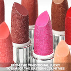 Anglicolor Glitter Red Lipstick,High Impact Lipcolor,Lightweight Hydrating Formula Smooth and Non-Sticky,Metallic Peach Lipstick For Women,Full-Coverage Lip Color (12 CHERRY BOMB, 4g)