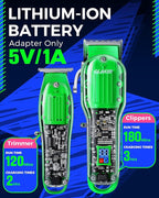 GLAKER Hair Clippers for Men Professional - Cordless Clippers and Trimmers Set, Complete Barber Kit for Hair Trimming & Beard Grooming, Mens Haircutting Kits for Blending & Fade Cuts (Green)