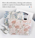 STARDW Aesthetic Floral Makeup Bag Cute Small Cosmetic Bags for Women Girls, Travel Toiletry Bag Large Capacity Zipper Makeup Pouch, Purse Organizer Pouches