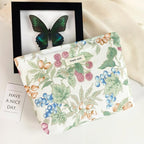 STARDW Aesthetic Floral Makeup Bag Cute Small Cosmetic Bags for Women Girls, Travel Toiletry Bag Large Capacity Zipper Makeup Pouch, Purse Organizer Pouches (Berry)