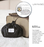 Lay-n-Go Cosmo Drawstring Cosmetic & Makeup Bag Organizer - Portable Drawstring Makeup Bag w/Zipper Pocket, Makeup Loops & More - Durable, Machine Washable Toiletry Bag (20", Pink Chevron)