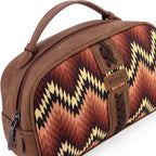 Montana West Wrangler Makeup Bag for Women Small Cosmetic Toiletry Bags Western Make Up Pouch Durable Cute Travel Purse, Brown
