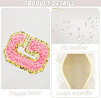 Initial Makeup Bag Personalized Preppy Travel Small Cosmetic Bag Cute PU White Chenille Letter Makeup Pouch for Purse Waterproof Zippered Toiletry Organizer for Women Girls Kids Friends (G)