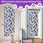 Window Privacy Film Stained Glass Window Film Frosted Window Film Window clings Non-Adhesive Reusable Decorative for Home Removable (Purple Frosted,17.5 X 157.4 in