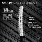 L'Oreal Paris Extensionist Mascara, Lengthening, Volumizing, and Curling Formula For a Lash Extension Eye Makeup Look, Washable Blackest Black