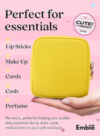 Embla Cosmetic Bag - Makeup Bag Travel Pouch, Toiletry Bags Cute Makeup Organizer, Nylon Zipper Pouches, Lemon Coin Purse, Storage Bag Cosmetics Organizer, Make up bags Mini, Small, Large, Womens