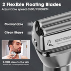 Karrte Professional Hair Clippers and Trimmer Set for Men, T-Shaper Trimmer & Foil Shaver, Nose & Ear Hair Trimmer, Cordless Clippers and Grooming Set, Hair Cutting Kit with LED Display Silver