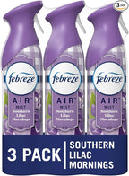 Febreze Air Mist Air Freshener Spray, Odor-Fighting Room Spray, Air Fresheners for Home and Bathroom and Kitchen, Aerosol Can, Southen Lilac Mornings Scent, 8.8oz, 3 Count