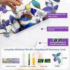 Stained Glass Window Privacy FilmDecorative Rainbow Static Clings -ldeal for Home &Office,Adhesive-Free,Removable, Uv-Blocking (Purple Rainbow, 45.2 X 78.7 in)