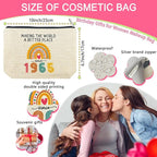 ancpeany 60th Birthday Gifts for Women Her, Happy 60th Birthday Decorations for Wife, Mom, Grandma, Friend, 1965 60 Year Old Gift Ideas Makeup Bag, Mothers Day, Christmas Cosmetic Travel Zipper Pouch