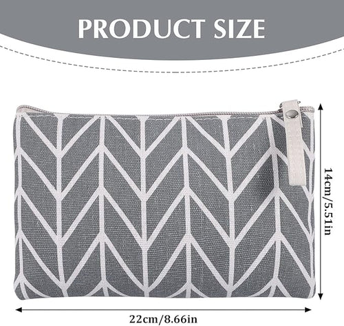 8 Pcs Canvas Cosmetic Bag, Multi-function Travel Makeup Bag Cosmetic Pouch with Zipper Travel Toiletry Bag Small Makeup Pouch Christmas Gifts Stocking Stuffers for Women