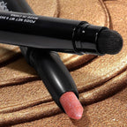 Cream Waterproof Hypoallergenic Eyeshadow Stick, long wear Metallic Glitter Matte Eye Shadow Pencil With Makeup Brush, Eye Brightener, 52 Cherry Metallic