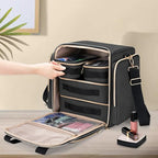 LUXJA Travel Makeup Bag with 4 Inner Removable Cases, Large Cosmetic Bag with Multiple Storage Sections (Patent Design, Bag Only), Black