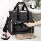 LUXJA Large Travel Makeup Bag with 3 Removable Cases, Cosmetic Bag with Detachable Dividers (Patent Pending), Black