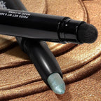 Cream Waterproof Hypoallergenic Eyeshadow Stick, long wear Metallic Glitter Matte Eye Shadow Pencil With Makeup Brush, Eye Brightener, 58 Avocado Metallic