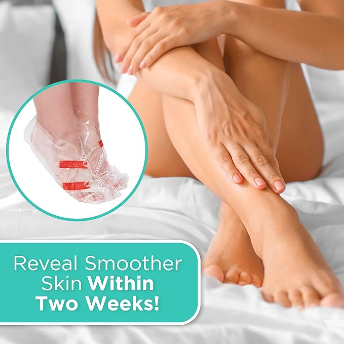 DERMORA Foot Peel Mask - 2 Pack of Regular Size Skin Exfoliating Foot Masks for Dry, Cracked Feet, Callus, Dead Skin Remover for Baby Soft Feet, Lavender Scent
