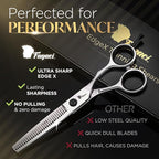 Fagaci Thinning Shears for Hair Cutting 6" Razor-Sharp, Hair Thinning Scissors with Precise Cut, Texturizing Shears Lasting Sharpness and Durable Steel