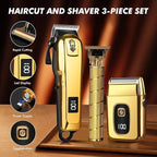 Hair Clippers for Men, Beard Trimmer and Electric Shaver Set, Professional Rechargeable Cordless Barber Hair Cutting Tools Grooming Kit