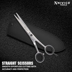 Professional 6.5” Hair Cutting Scissor with Comb– Sharp and Hairdressing Scissors Barber Shears Stainless Steel Hair Cutting Shears for Men & Women Precision Blades for Salon with Adjustment Screw