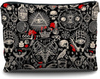 Nogrit Gothic Black Makeup Bag - Retro Black Small Cosmetic Makeup Bag for Purse, Gothic Gifts for Women