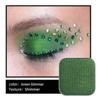 Magnetic Single-Color Metallic Flash Eyeshadow with Pan, Spring and Summer Green Eyeshadow Refill Pan, DIY Empty Magnetic Palette (Green Glimmer)