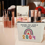 21th Birthday Gifts for Girls Makeup Bags, 2004 Happy 21th Birthday Decorations for Teen Girls, 21 Year Old Girl Birthday Gifts for Daughter, Sister, Granddaughter, Cosmetic Travel Pouch, Christmas