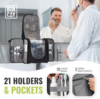 BOACAY Extra Large Hanging Travel Toiletry Bag for Women and Men, Makeup Bag, Bathroom & Shower Organizer Kit for Accessories, Cosmetics, Essentials