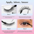 Bepholan False Eyelashes 7 Pairs Strip Eye Lash Natural Look Wispy Lashes Reusable Thin Clear Band & Soft Fake Lashes（W06）
