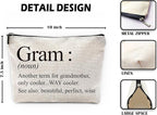 Sufamb Gram Gifts Makeup Bag, Gram Gifts for Mother's Day Birthday from Grandkids Cosmetic Bags, Best Grandma Gift Portable Small Toiletry Bag Zipper Makeup Pouch