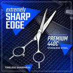 Fagaci Professional Hair Cutting Scissors 6” Super Sharp Thin Blades, 440C Steel for Maximum Precision, Lightweight Hair Shears for Women & Men