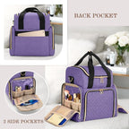 LUXJA Travel Makeup Bag with 2 Removable Cases, Cosmetic Bag with Multiple Storage Sections (Patent Pending), Purple