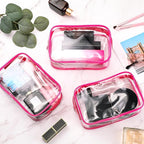 Weewooday 12 Pieces Clear Makeup Bags Cosmetic Storage Bags PVC Zipper Pouches Travel Waterproof Makeup Plastic Case for Women Organizing Toiletries Traveling Bathroom(Small,Rose Red)