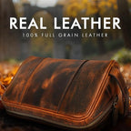 ELIZO Premium REAL Leather Toiletry Bag for Men Dopp Kitt Hanging Mens Toiletry Large TSA Toiletries Bag Shaving Grooming Bag Organizer
