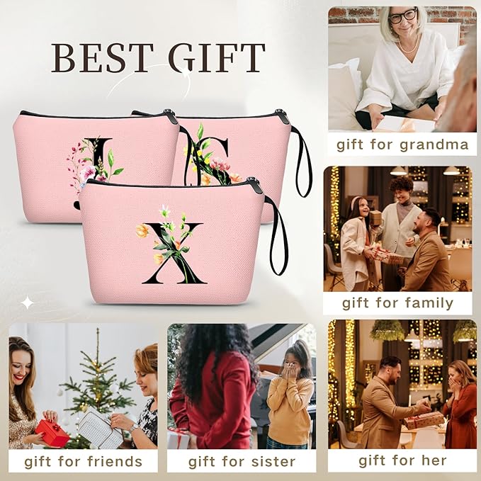 Happy Birthday Friendship Bridesmaid Team Gifts for Employees Women Mom Aunt Daughter Teenage Girl Personalized Make up Cosmetic Bag Travel with Mirror Mothers Day Christmas Graduation X