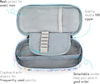 mibasies Girls Pencil Case for Kids, Multi-Slot Pencil Pouch, Floral Sky Blue
