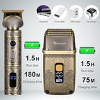 T-Blade Hair Trimmers & Electric Shavers for Men Foil Shaver Beard Trimmer Men's Grooming Kit with Triple Blades Cordless