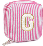 LETGO Personalized Makeup Bag for Women - Monogram Cosmetic Bag Travel Toiletry Bag Brush Holder Birthday Gifts for Women Her Wedding Bridesmaid Friend Sister Teacher Wife Grandma