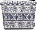 Elephant Cosmetic Bags For Women, Ethnic Geometric Elephant Roomy Makeup Bag Toiletry Bag Accessories Organizer Storage Bags Makeup Pouch For Travel Business Gym Camping Bathroom, Blue
