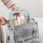 PACKISM TSA Approved Toiletry Bag - Clamshell Closing Clear Makeup Bags with Handle, Laurel Green, Quart-sized Clear Travel Bags for Toiletries, Carry-on Travel Essentials