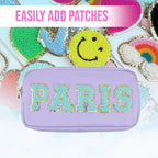 DANCOUR Nylon Makeup Bags for Women Large Preppy Travel Toiletry Pouch Cosmetic Bag Makeup Organizer