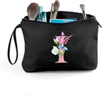 SEAMOON Bride to be Birthday Womens Unique Initial Monogram Gifts for Women Mom Personalized Travel Makeup Cosmetic Bag with Mirror Valentines Mothers Day Christmas Graduation I