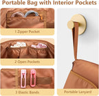 MOKURA Hot Hair Tools Travel Bag with Heat Resistant Mat Removable, Hair Accessories Organizer Case, Women Travel Essentials, Storage Pouch for Curling Iron Straightener Flat Iron Hair Dryer, Brown