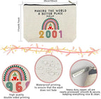 24th Birthday Gifts for Girls Makeup Bags, 2001 Happy 24th Birthday Decorations for Teen Girls, 24 Year Old Girl Birthday Gifts for Daughter, Sister, Granddaughter, Cosmetic Travel Pouch, Christmas