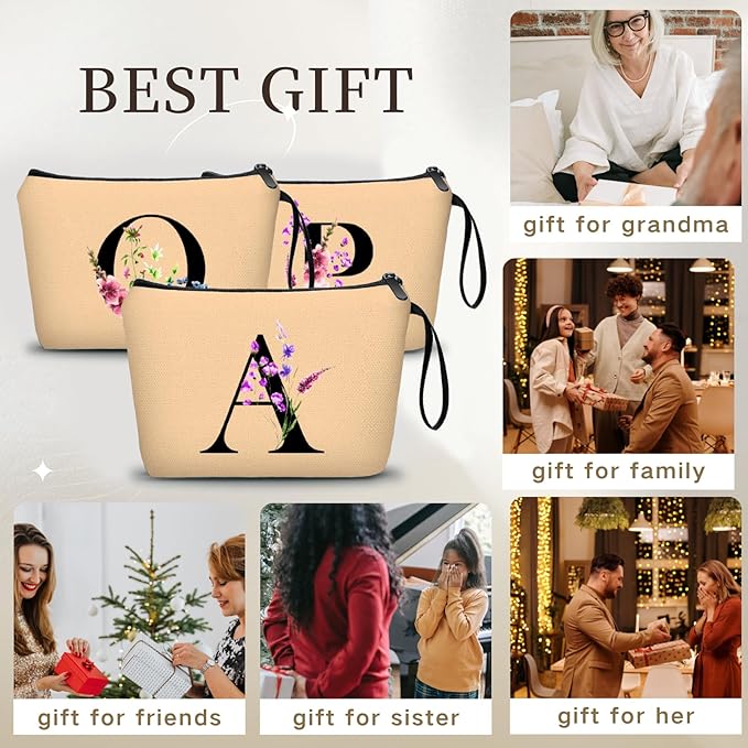 SEAMOON Maid of Honor Friendship Birthday Gifts for Women Her Aunt Sister Bridesmaid Coworkers Bride Personalized Makeup Cosmetic bag with Mirror Mothers Day Christmas Graduation A