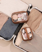 Pocmimut Clear Makeup Bags,Small Makeup Pouch with Large Cosmetic Bag Toiletry Bag Car Accessories Storage for Women Men,Travel Essentials Organizers,Brown