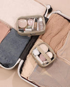 Pocmimut Makeup Bag,Small Makeup Pouch Clear Travel Cosmetic Bag Car Accessories Storage for Women,Travel Essentials Organizers,Apricot