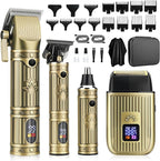 Hair Clippers for Men Professional,Beard Trimmer Hair Trimmer Kit,Cordless Clippers and Trimmers Set,Electric Razor Shavers for Men,Nose Trimmer Mens Grooming Kit for Barber,LED Display