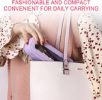 Pinkmik Travel Clear Makeup Bag with Brush Case TSA Approved Toiletry Bag Waterproof Cosmetic Organizer with Zipper Car Essential for Women (X/Purple, M+SLIM)